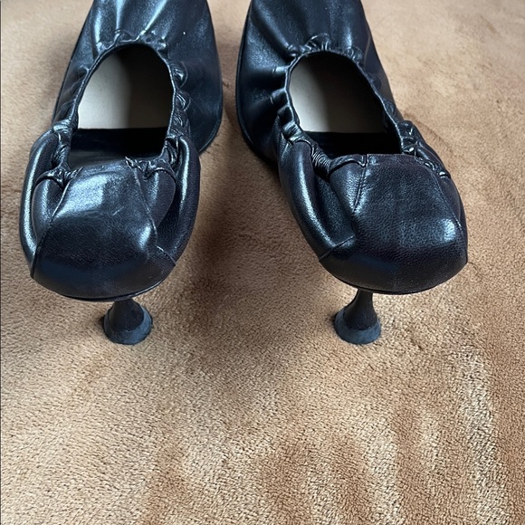 Christian Louboutin Black Leather Kitten Heels - Picture 3 of 13